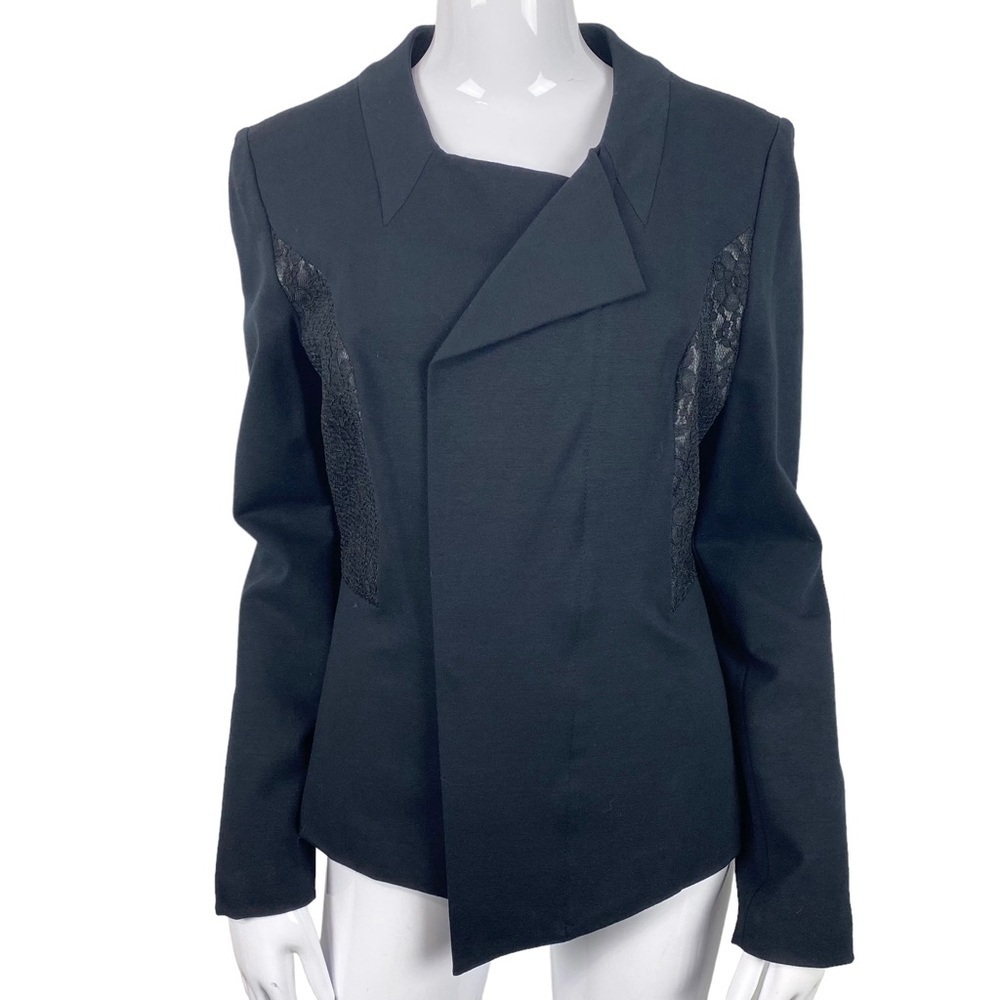 Cache Lined Hidden Zipper Elaborate Lace Jacket 10 - image 1